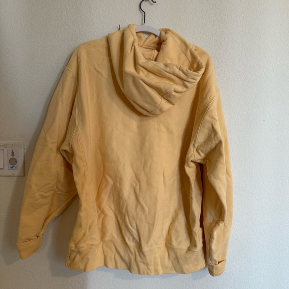 Champion X UO Urban Outfitters Reverse Weave Arm Logo butter light Yellow Hoodie - Picture 5 of 6